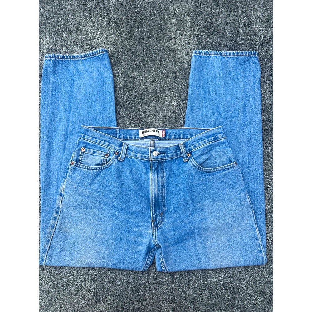 Levis 505 Jeans Mens 36x32 Light Wash Straight Leg Baggy Y2K 90s Denim Vintage